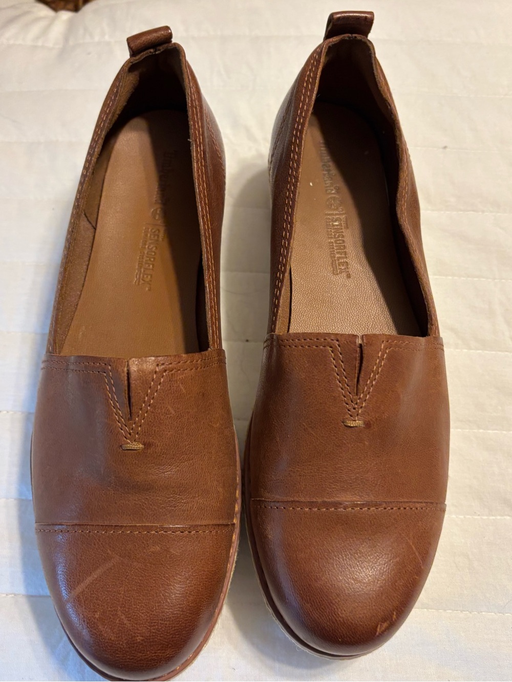 Timberland Brown Leather Espadrilles Slip-Ons
